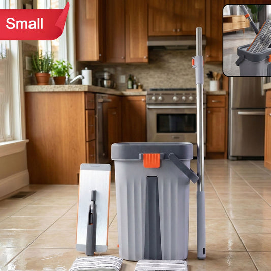 Compact Flat Mop and Bucket Set with Wringer for Home Cleaning - Happy Price - Image 1