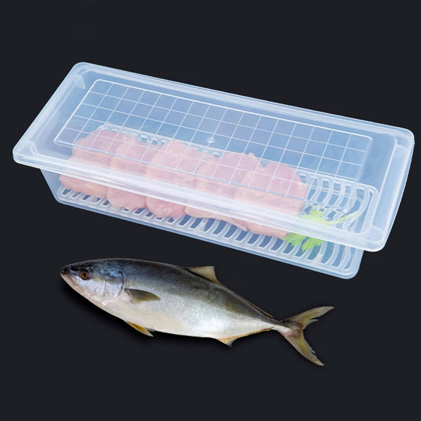 Food Storage Container With Removable Drain Plate And Lid 1500 Ml (Pack Of 1 Pc) - Happy Price - Image 2