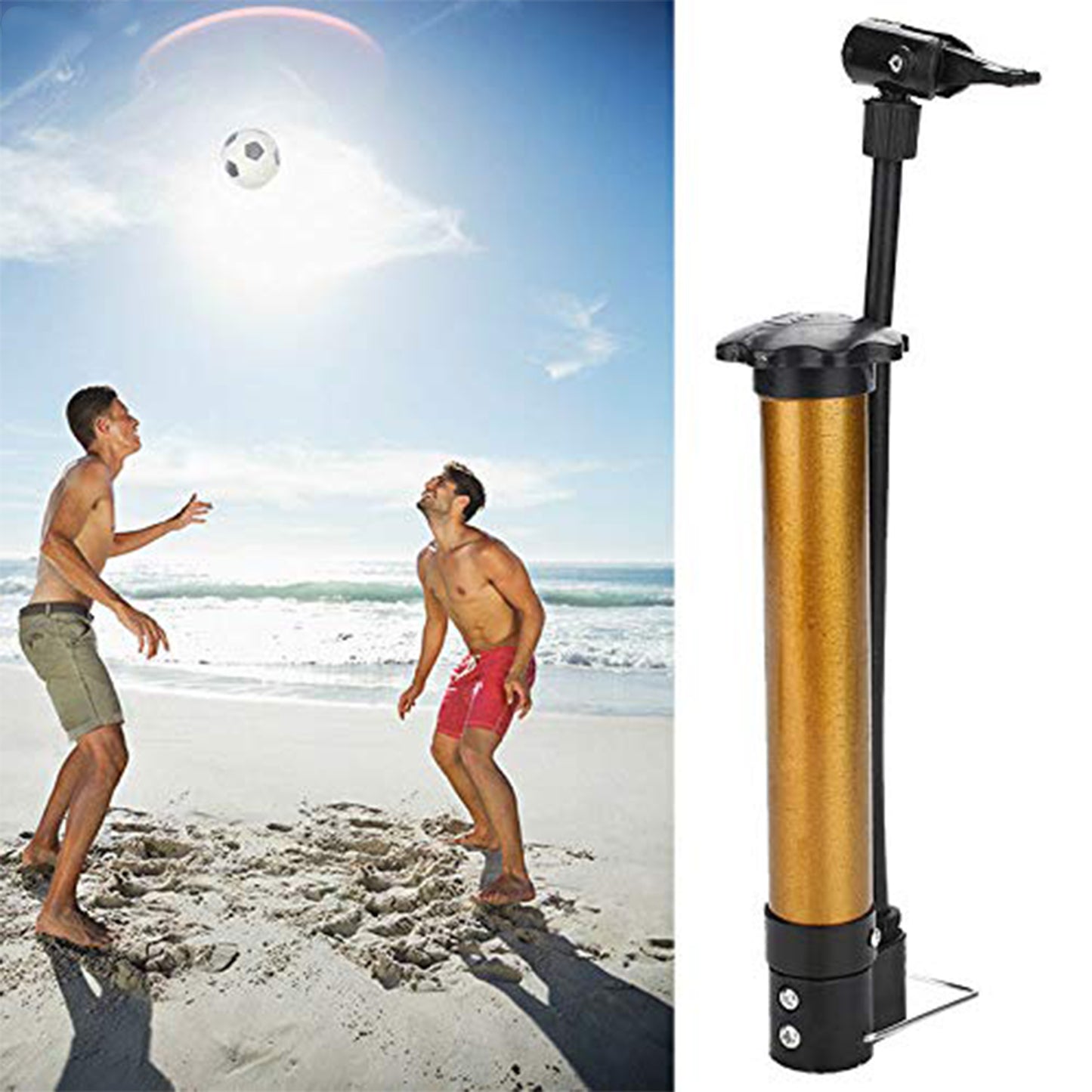 Mini Hand Air Ball Pump With 1 Pin Metal Portable High Pressure Air Pump Mini Basketball Inflator For Balls Basketball Soccer Volleyball Football Inflatable And More (1 Pc) - Happy Price - Image 4