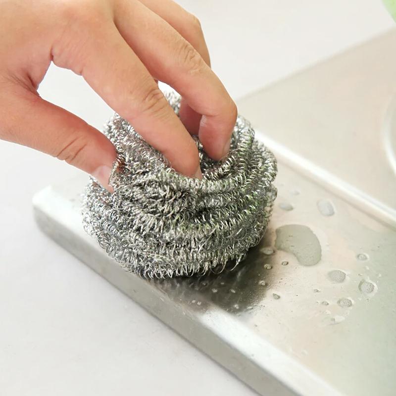 Round Shape Stainless Steel Scrubber (Pack Of 6) - Happy Price - Image 4