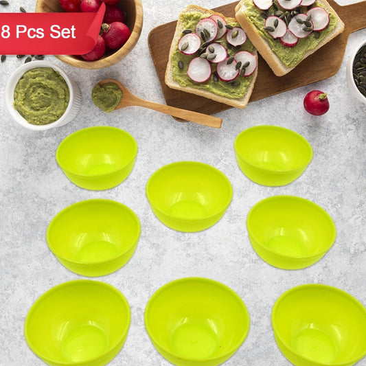 Multipurpose Small Round Plastic Bowl  Katori Microwave Safe Reusable Lightweight Bowl Dishwasher Safe Chutney Bowl (8 Pcs Set) - Happy Price - Image 1