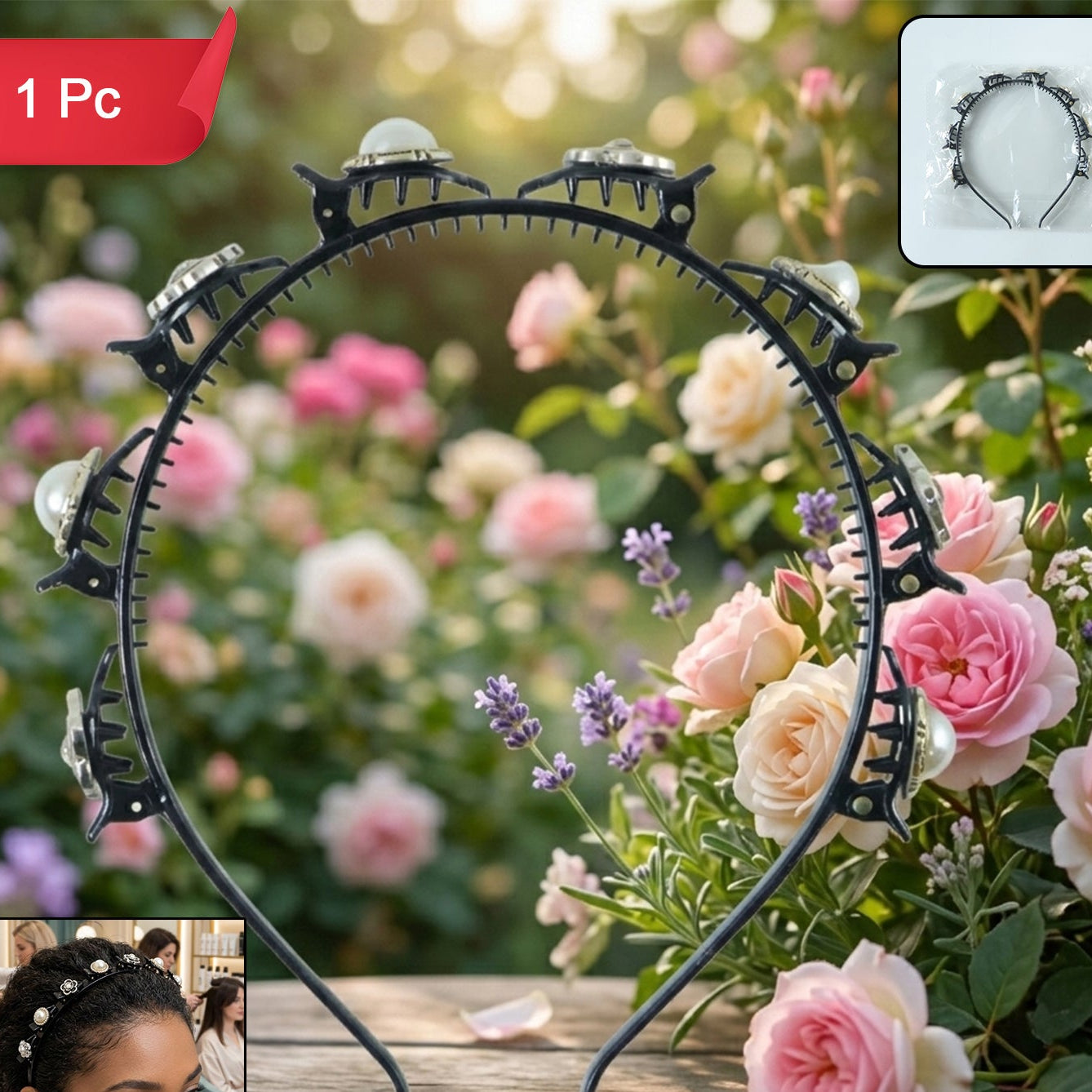 Stylish Fancy Pearl Design Hair Headband (1 Pc)
