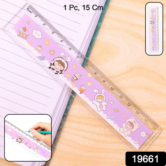 Cute Cartoon Plastic Ruler for Kids - 1 Pc Measuring Scale - Happy Price - Image 1