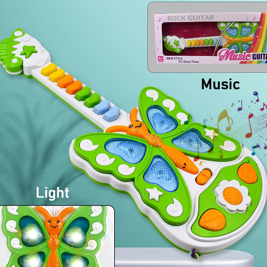 Butterfly Guitar Toy With Light And Music Toy (1 Pc  Battery Not Included) - Happy Price - Image 1