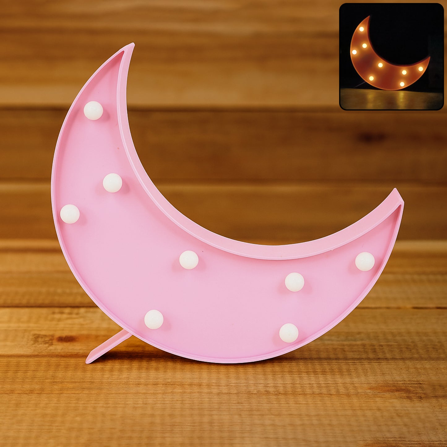 Moon Shaped LED Night Light - Battery Operated Decorative Lamp (1 Pc) - Happy Price - Image 3