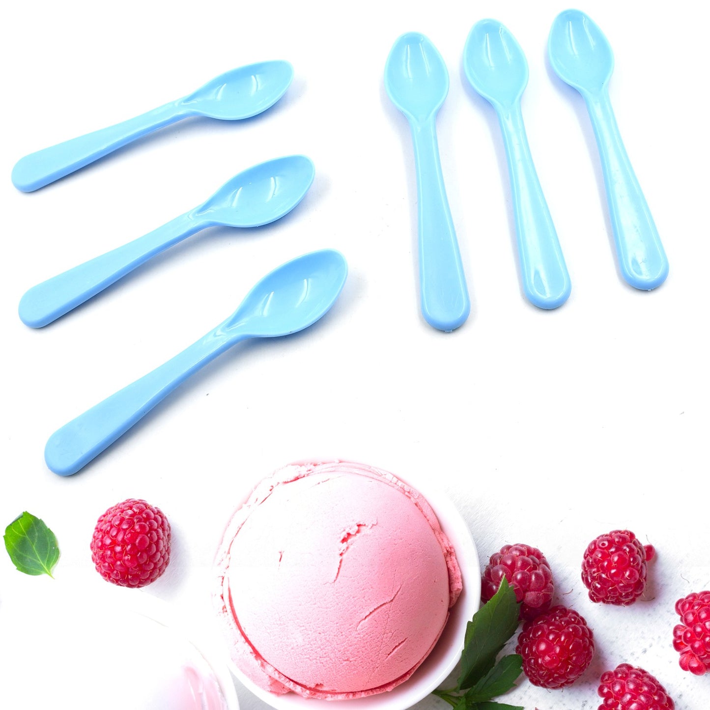 Food Plastic Spoon Set Plastic Table Spoon Set Plastic Tea Spoon Coffee With Abs Plastic Heat-resistant Spoon (6 Pc Set ) - Happy Price - Image 2