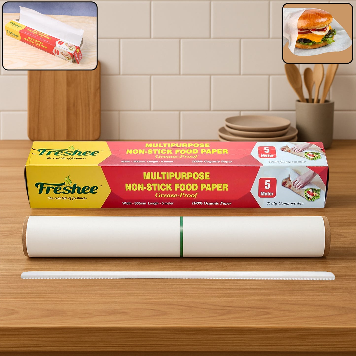 Grease-Proof Food Wrapping Paper Roll - 300mm x 5 Meter - Happy Price - Image 2