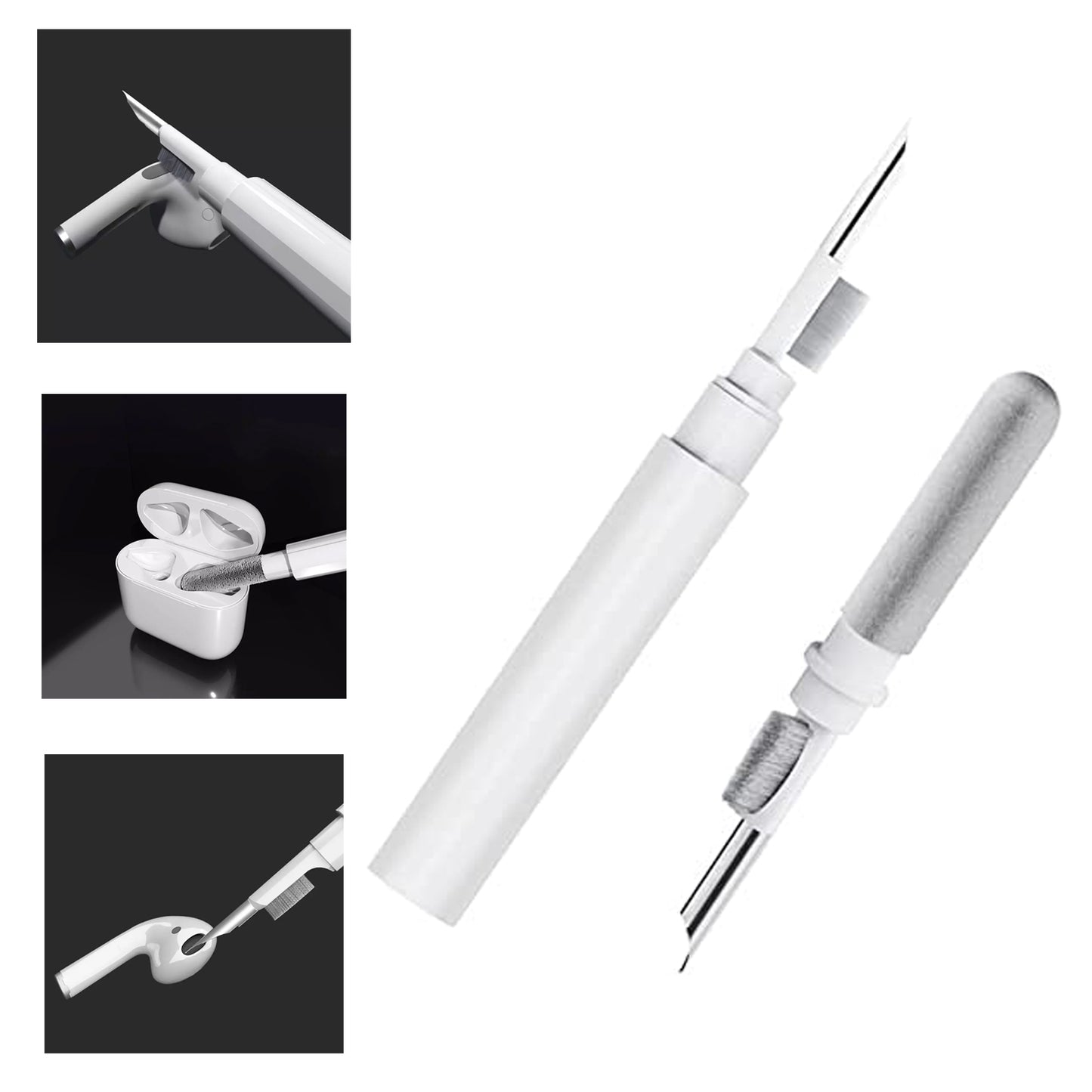 3 In 1 Earbuds Cleaning Pen For Cleaning Of Ear Buds And Ear Phones Easily Without Having Any Damage. - Happy Price - Image 2