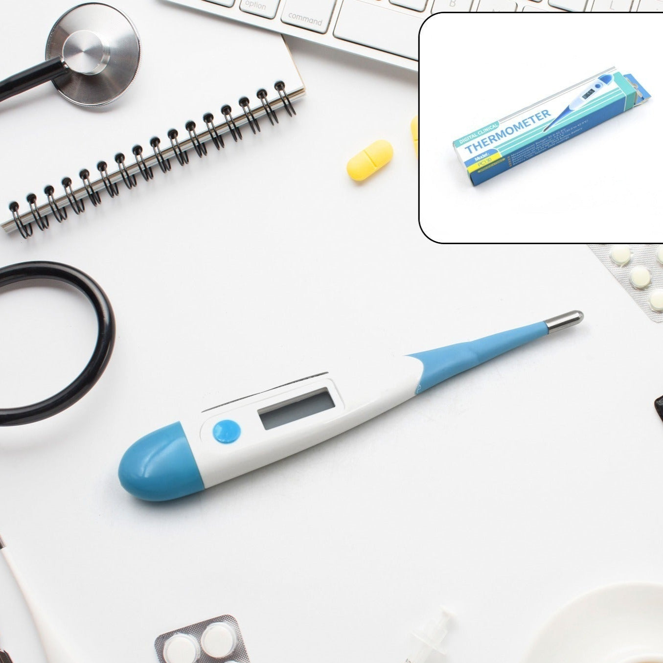 Thermometer For Adults Child With Lcd Backlight Display  Thermometer Cover Thermometer For Fever - Happy Price - Image 1