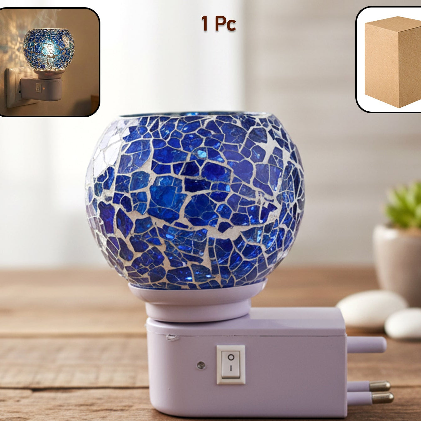 Kapoor Dani Mosaic Glass Electric Night Lamp (1 Pc)