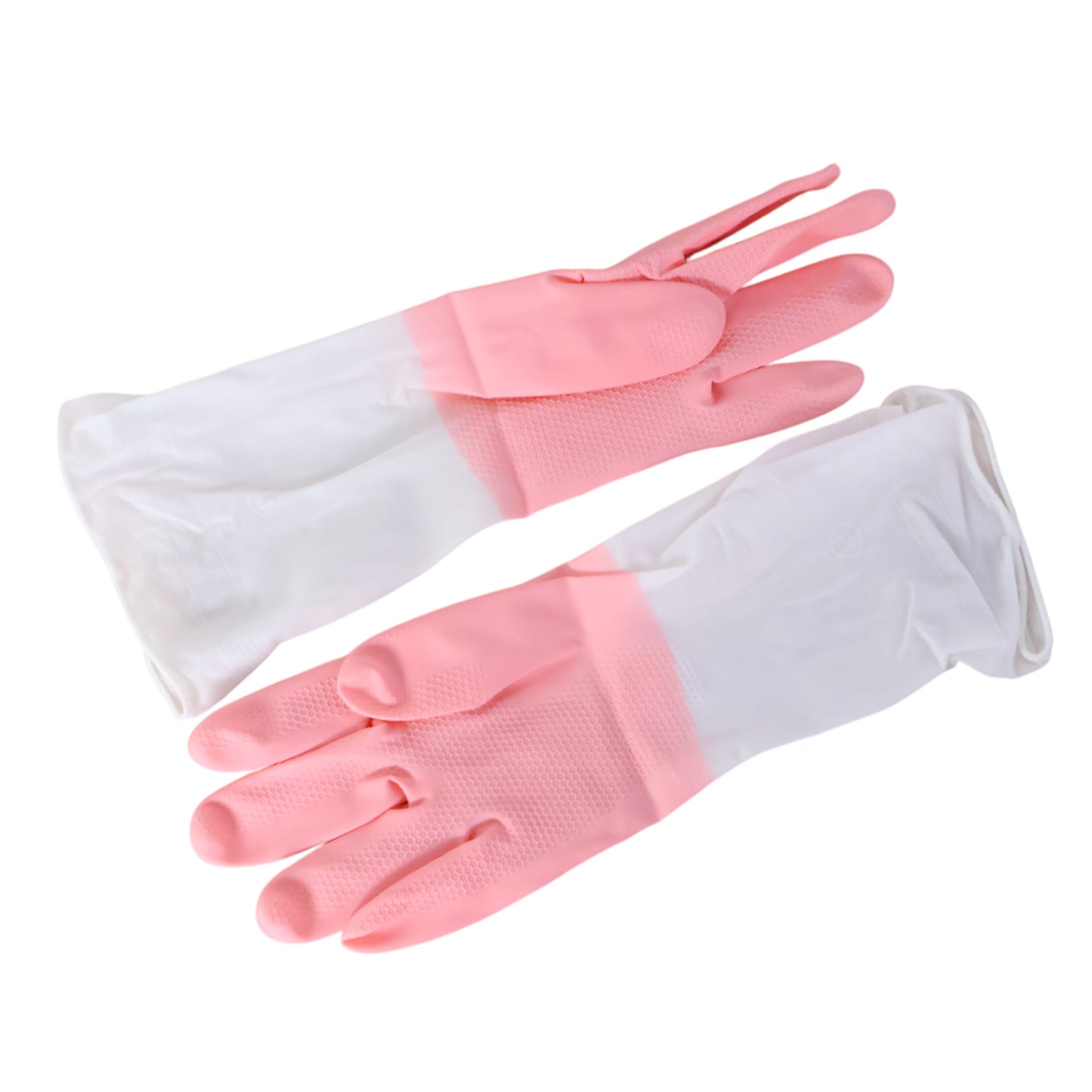 Medium Reusable Household Cleaning Gloves - Long Cuffs, Non-Slip Grip (1 Pair) - Happy Price - Image 2