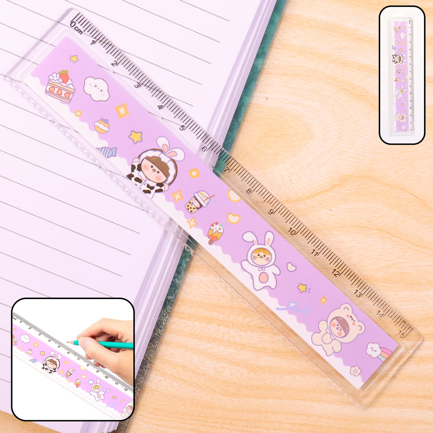 Cute Cartoon Plastic Ruler for Kids - 1 Pc Measuring Scale - Happy Price - Image 2