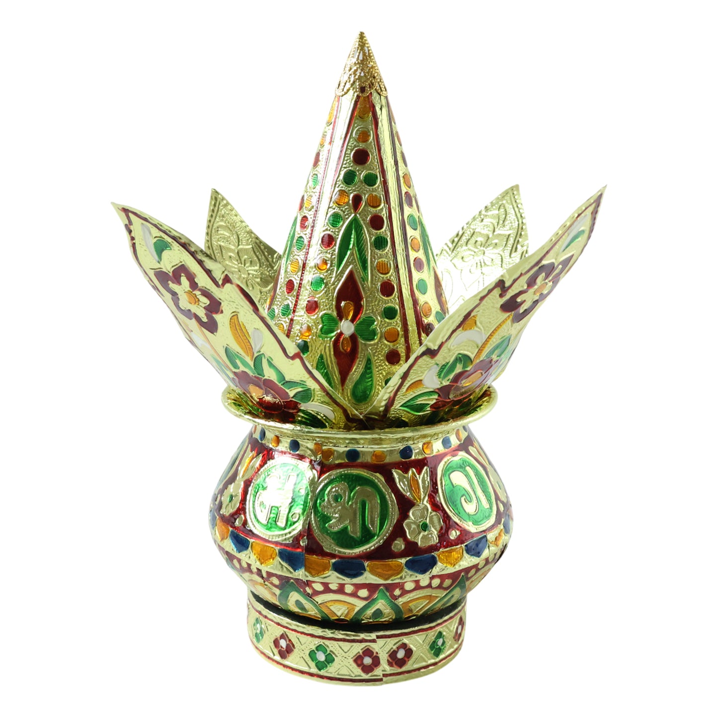 Decorative Pooja Kalash Set with Lotus Crown - 1 Set for Auspicious Occasions - Happy Price - Image 4