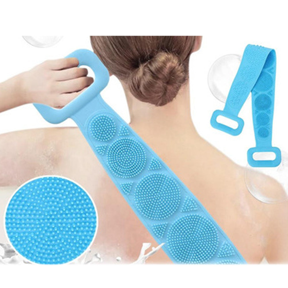 Silicone Body Back Scrubber Double Side Bathing Brush For Skin Deep Cleaning - Happy Price - Image 3