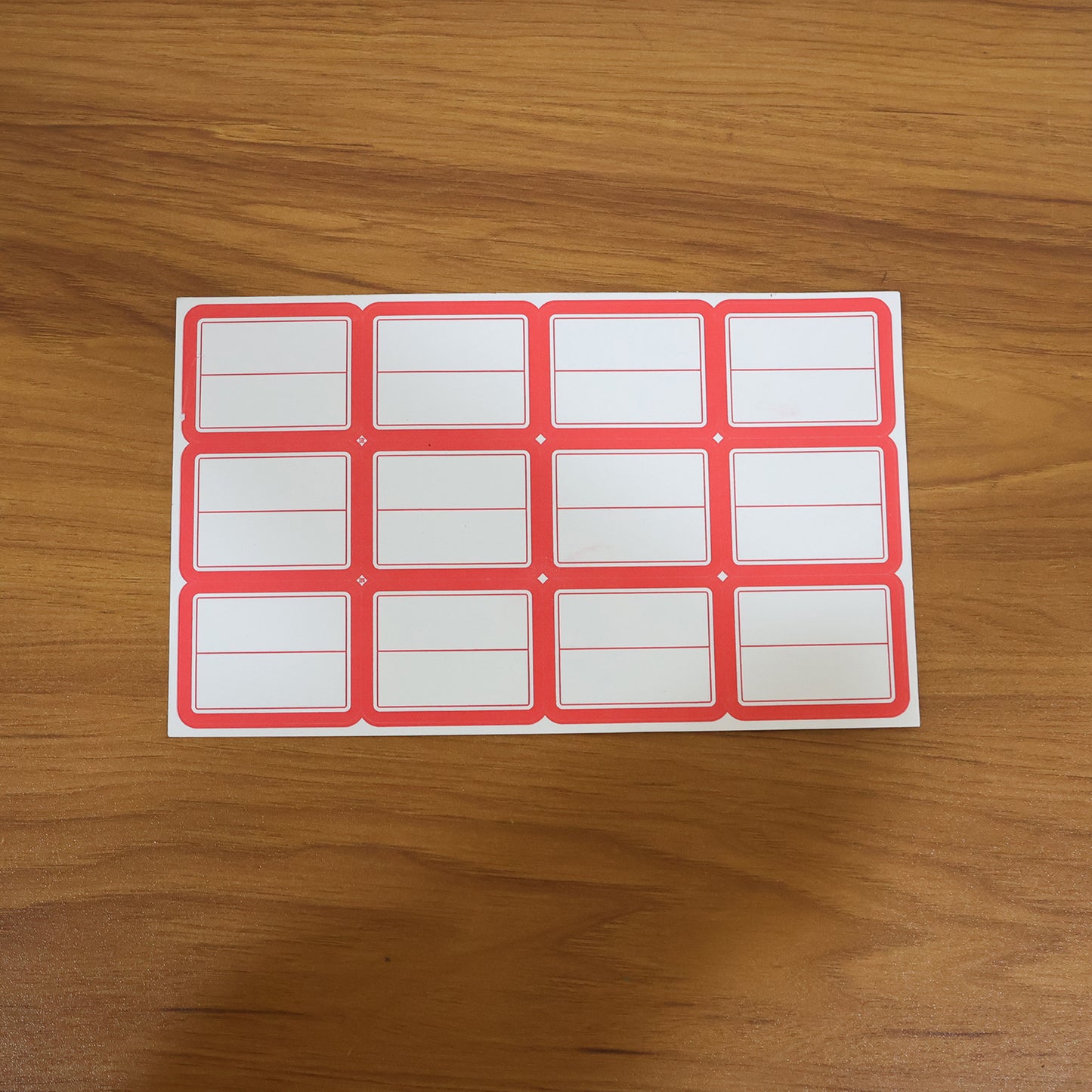 1 Sheet Red & White Rectangular Self-Adhesive Labels - Happy Price - Image 3