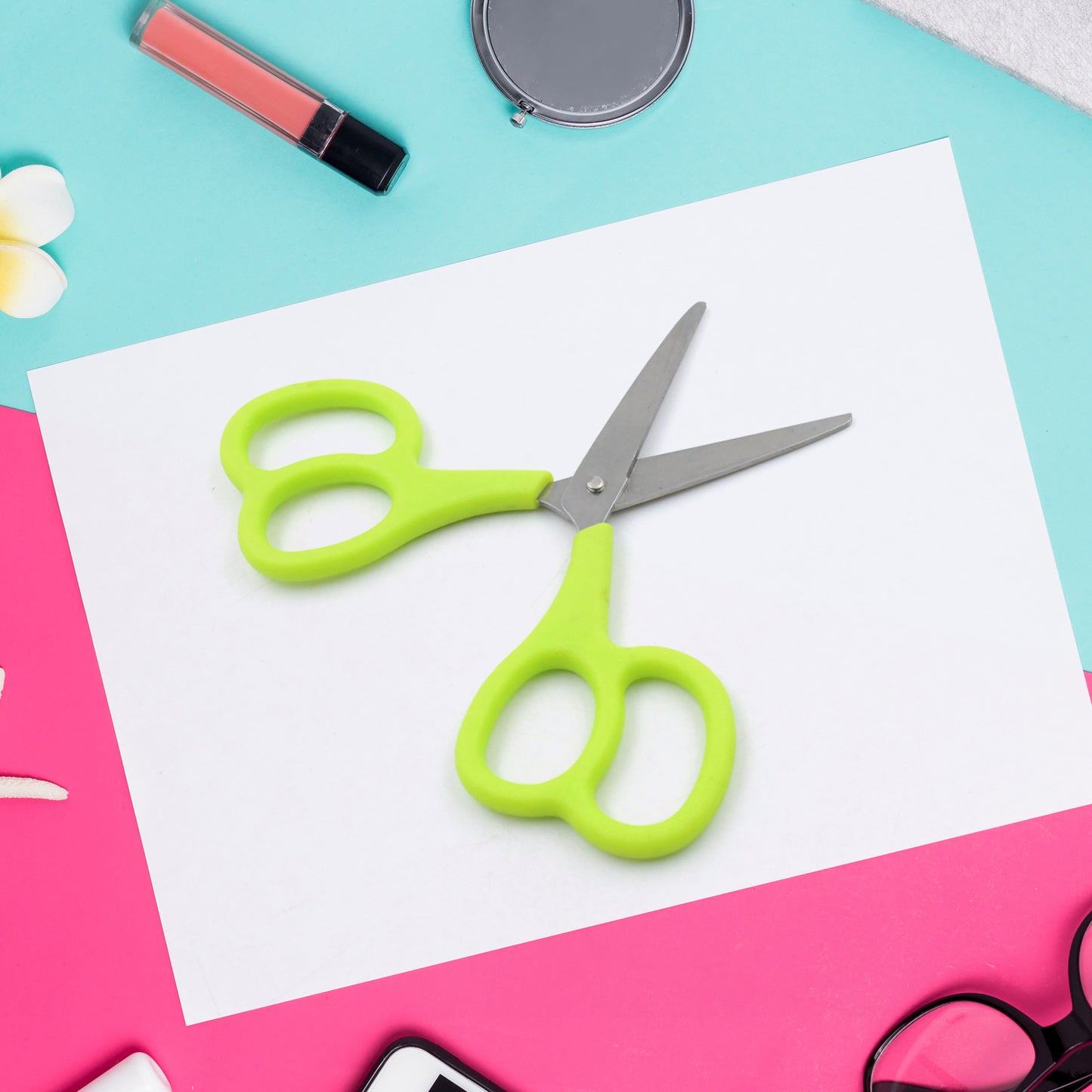 Stainless Steel Double Grip Scissors Multipurpose  Comfort Grip Handle And Stainless Steel Blades  Paper Photos Crafts All Purpose Office (1 Pc) - Happy Price - Image 2