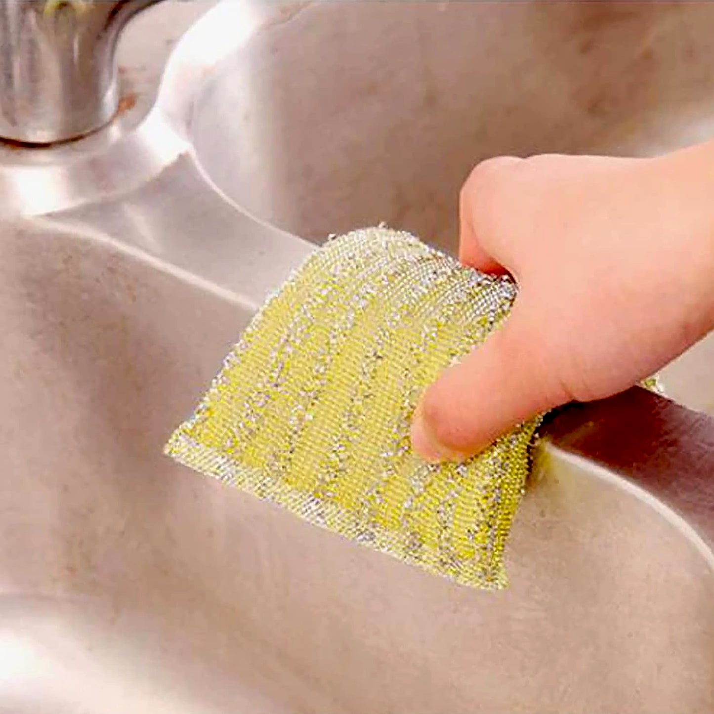 Kitchen Cleaning Tool Set Microfiber Kitchen Utensils High Performance Scouring Sponge Set Dish Sponge Stainless Steel Scouring Pad (6 Pcs Set) - Happy Price - Image 6