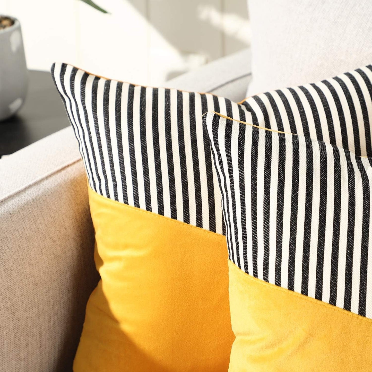 Decorative Pillow Covers Cushion Cases Soft Cotton (22  22 Inch  1 Pair  2 Pc) - Happy Price - Image 5