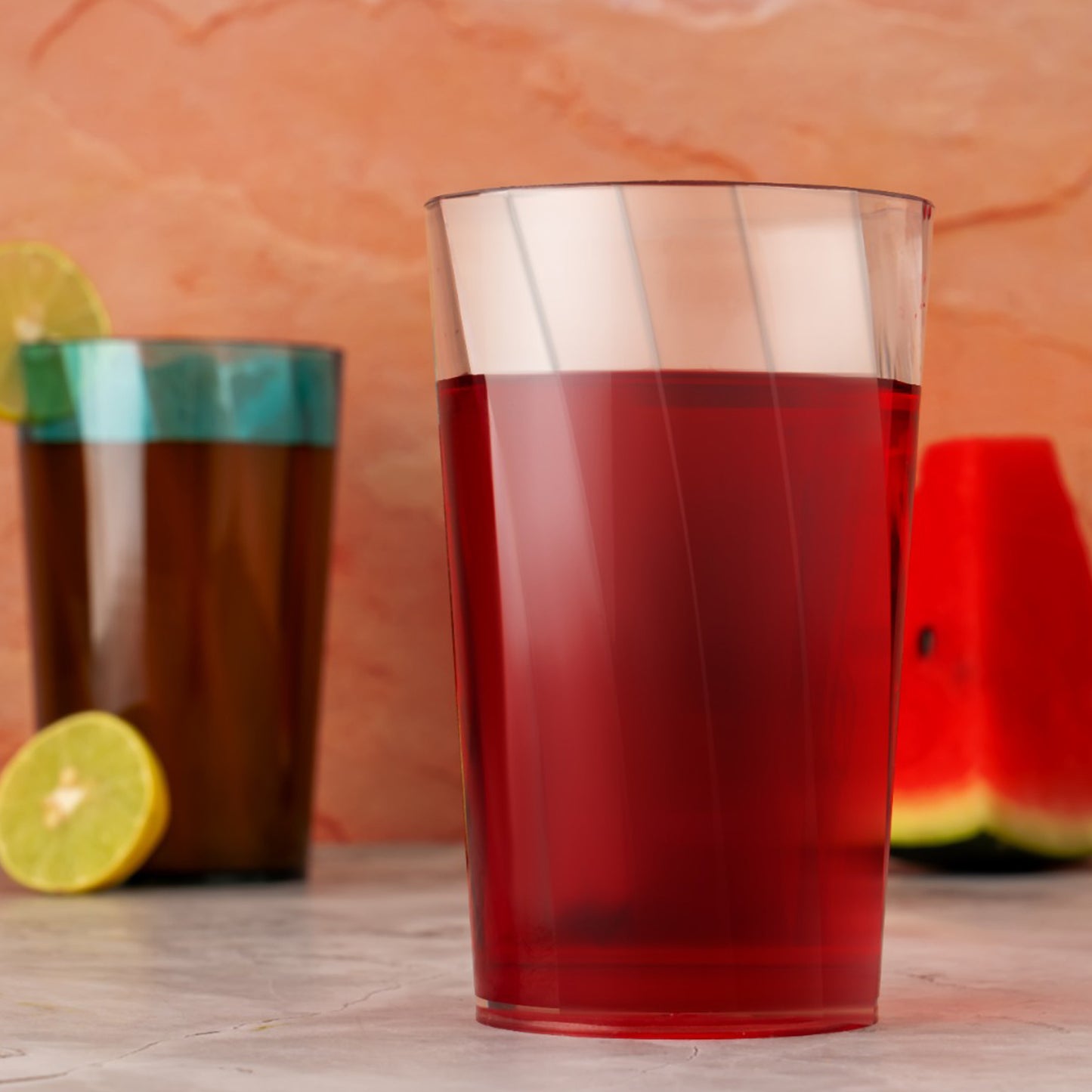 Premium Juice And Water Glasses Set Of 6 Transparent 300ml Drinking Water Glasses Stylish  Crystal Square Highball Glasses For Water Juice  Cocktails Glass Set Of 6 For Water - Happy Price - Image 3