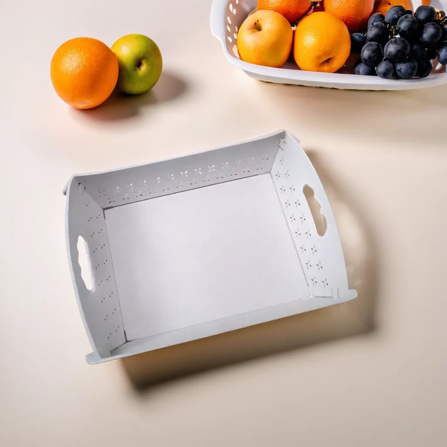Foldable Serving Tray Plastic Serving Traywith Handle Serving Tray For Food Kitchen Outdoors Restaurants (1 Pc) - Happy Price - Image 3