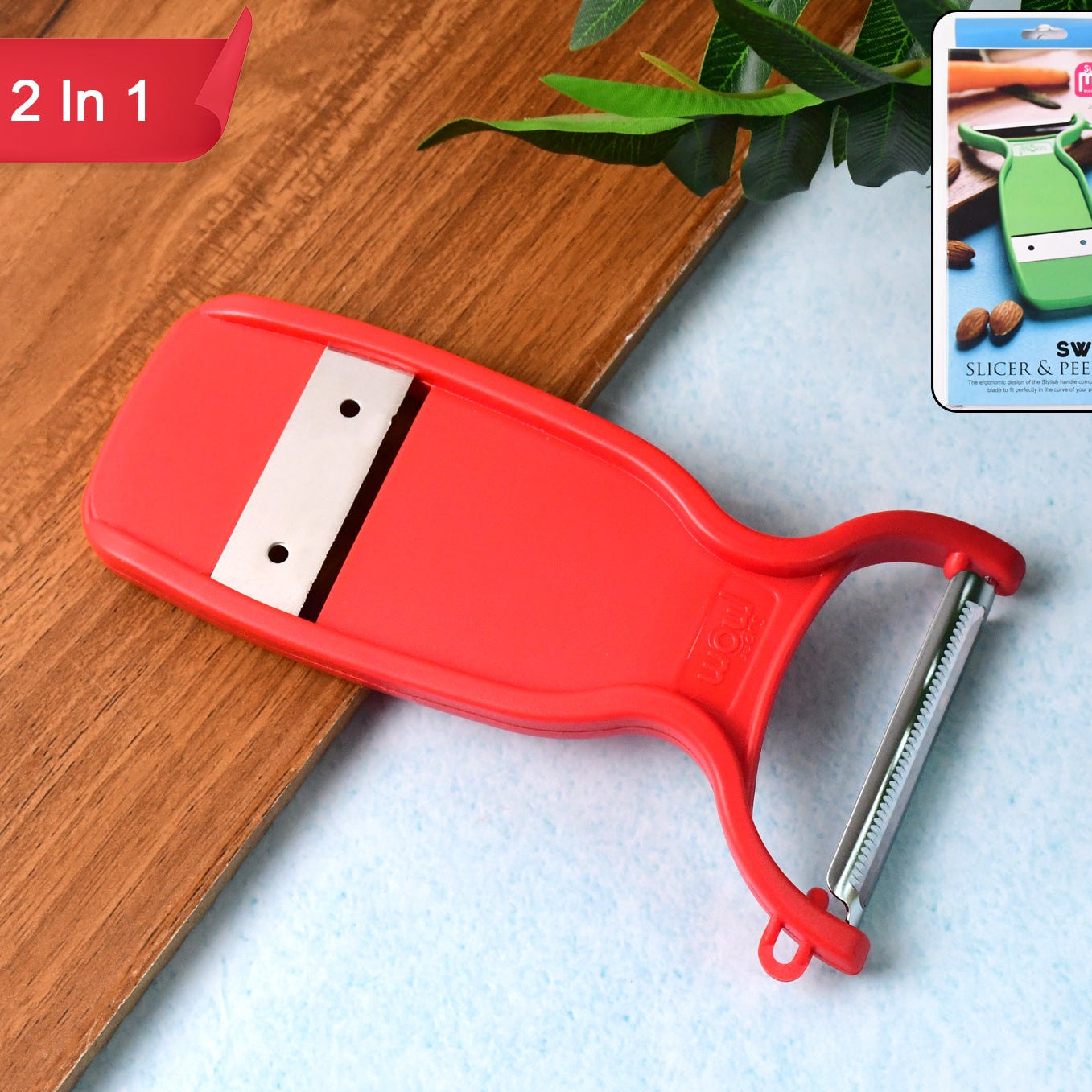 2-in-1 Slicer and Peeler with Sharp Stainless Steel Blades - Happy Price - Image 1