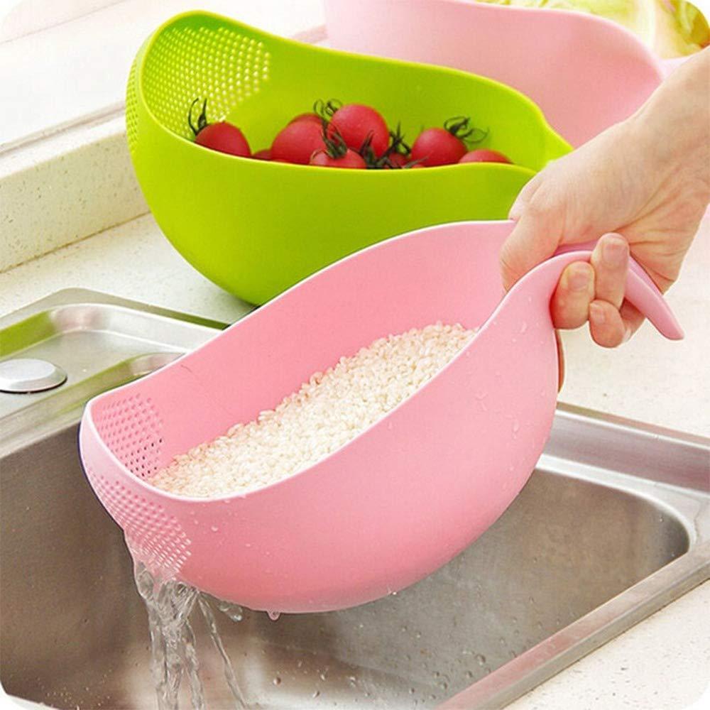 Plastic Rice Bowlfood Strainer Thick Drain Basket With Handle For Rice Vegetable  Fruit (Set Of 3pcs) - Happy Price - Image 2