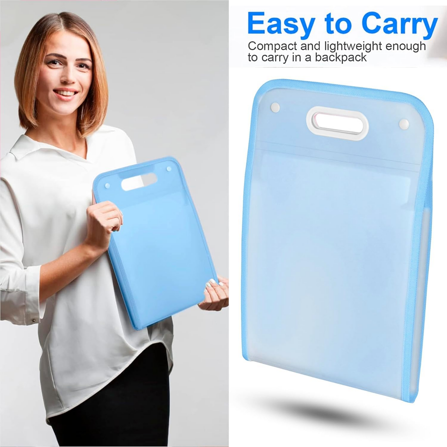 13 Pocket Expanding Document Folder with Handle - Plastic File Organizer - Happy Price - Image 4