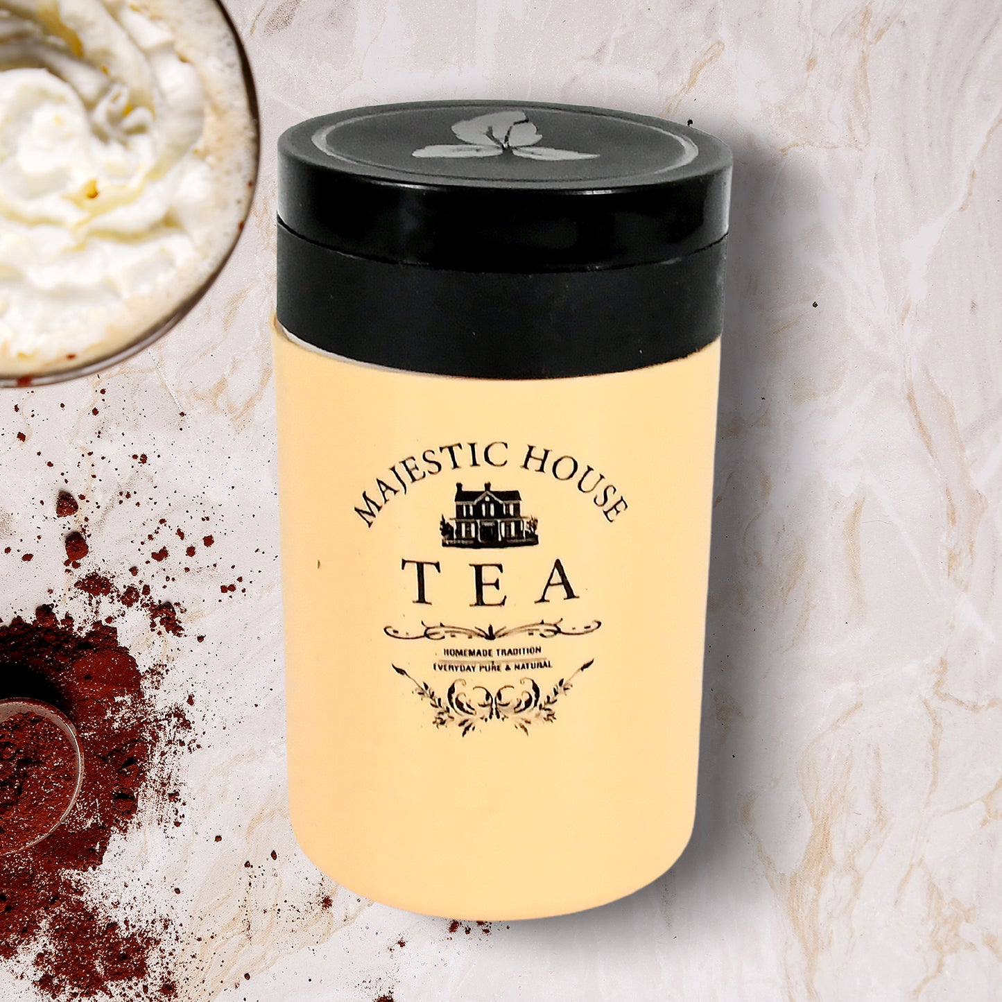 Accurate Seal Tea Sugar Coffee Container Plastic Damru Shaped Tea Coffee Sugar Canisters Jar New Airtight Food Seal Containers For Salt Dry Fruit Grocery 2 Section (800 Ml Approx) - Happy Price - Image 5