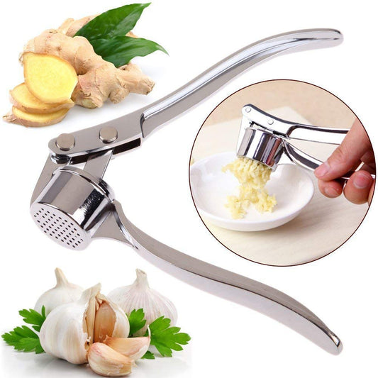 Stainless Steel Garlic Press Crushercrushersqueezermasherand Lemon Juicer - Happy Price - Image 1