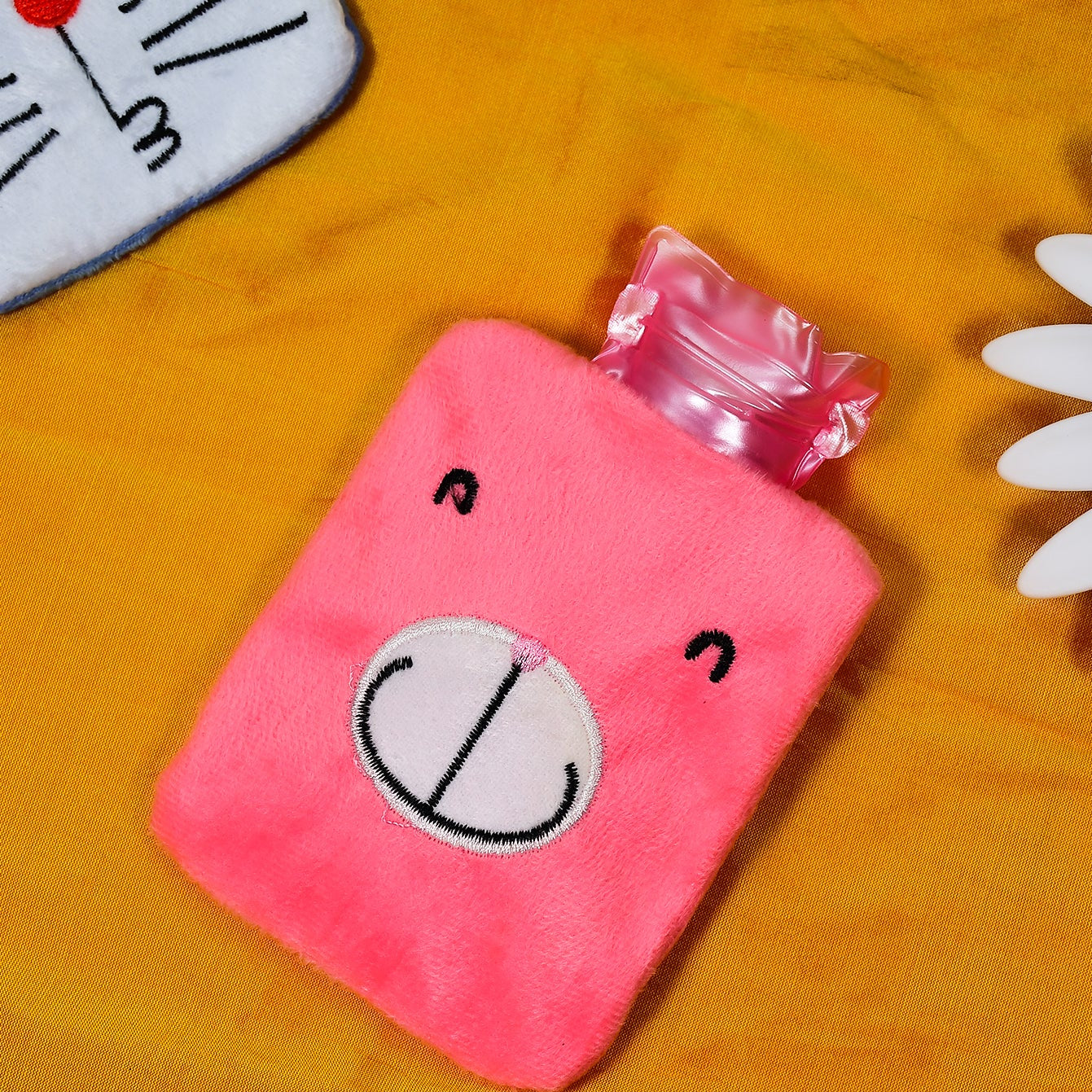 Pink Small Hot Water Bag With Cover For Pain Relief Neck Shoulder Pain And Hand Feet Warmer Menstrual Cramps. - Happy Price - Image 1