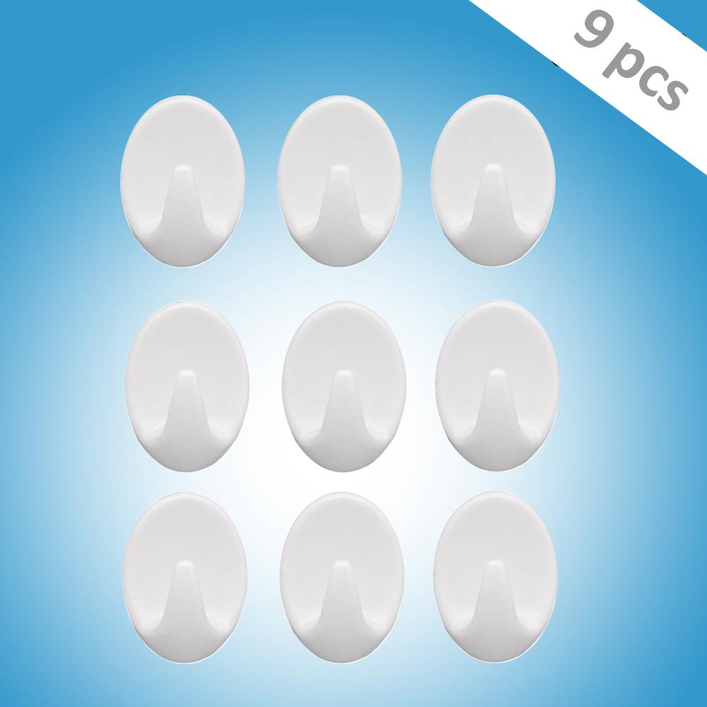 1544 Self Adhesive Plastic Wall Hook Set For Home Kitchen And Other Places (Pack Of 9) - Happy Price - Image 1