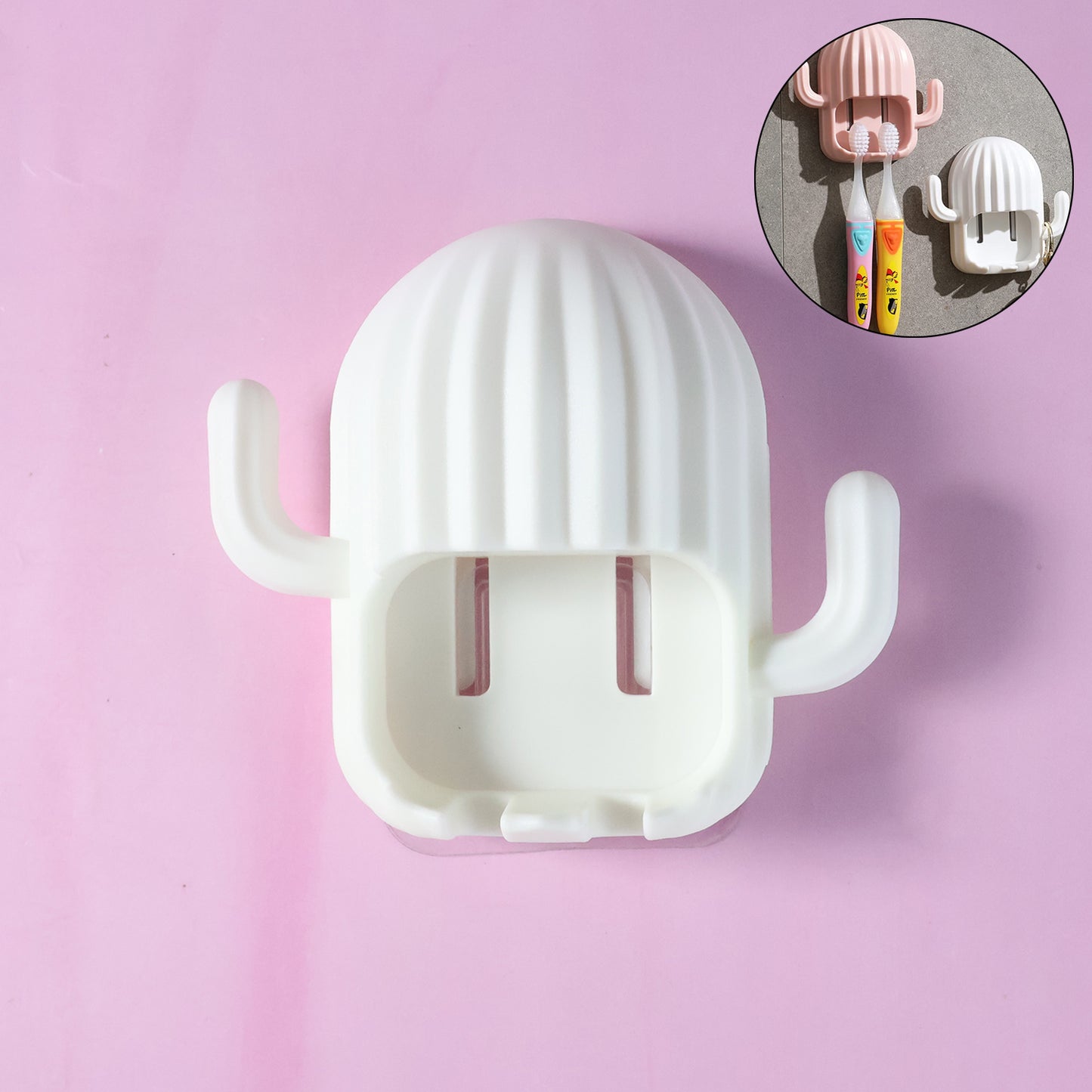 Cactus Design Wall Mount Toothbrush Holder - 1 Pc - Happy Price - Image 6
