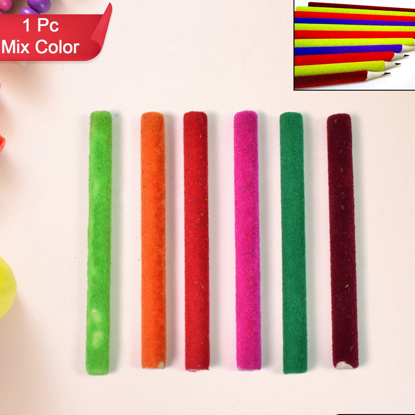 Small Velvet Pencil (1 Pc  Mix Color  Design) - Happy Price - Image 1
