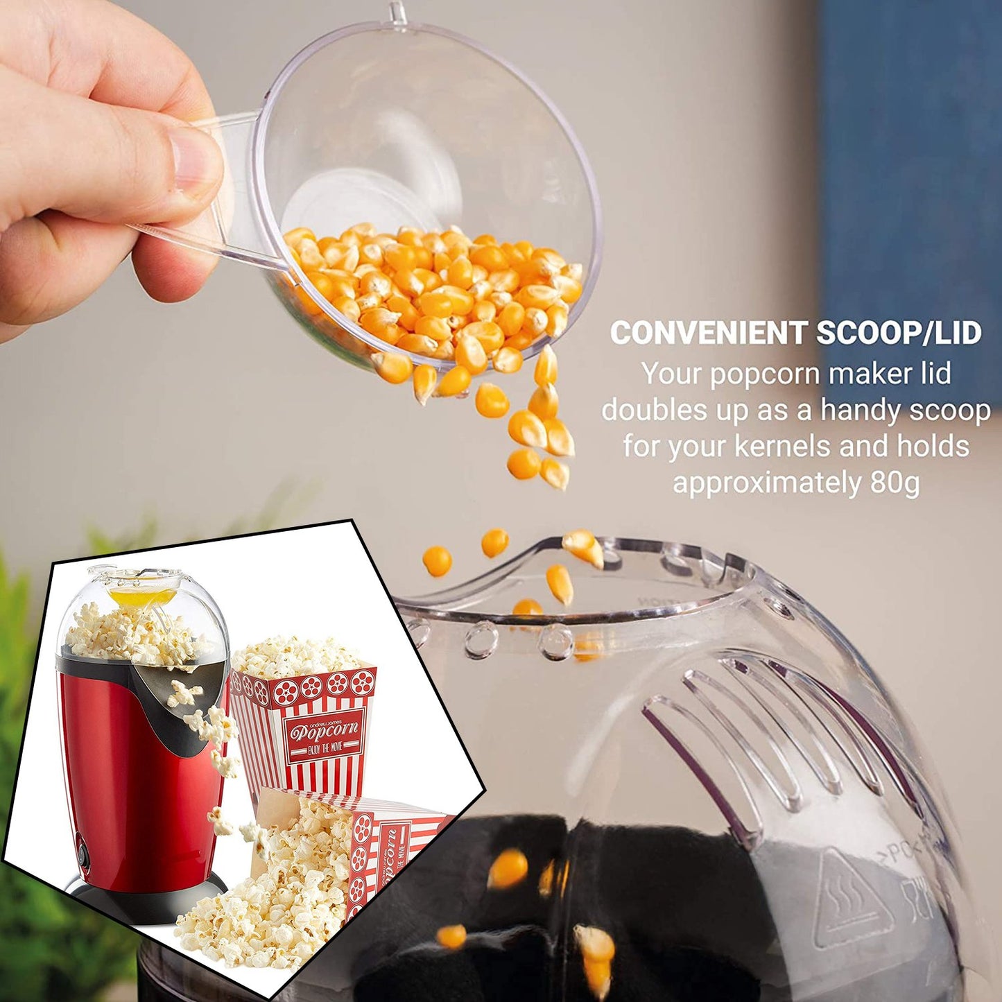 Hot Air Popcorn Popper Electric Machine Snack Maker - Happy Price - Image 2