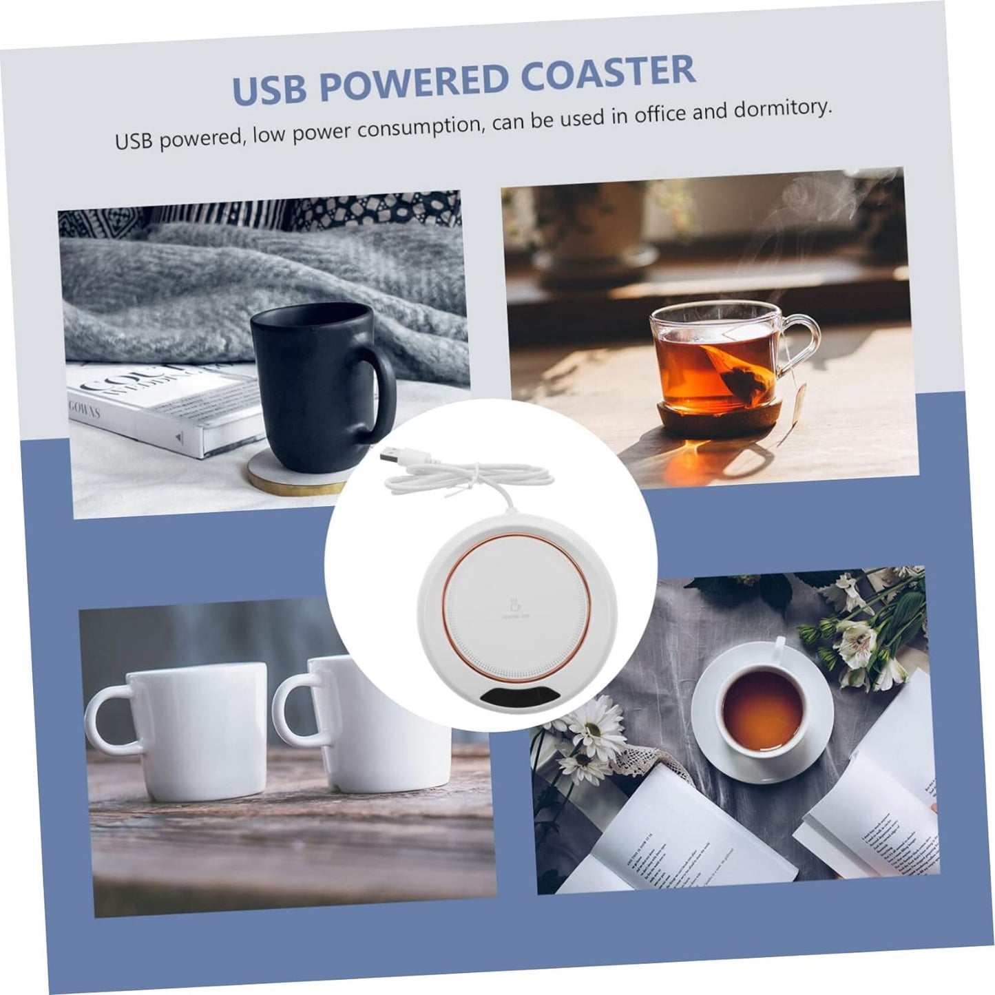 USB Powered Mug Warmer Coaster for Desk - Keep Drinks Hot (1 Pc) - Happy Price - Image 3