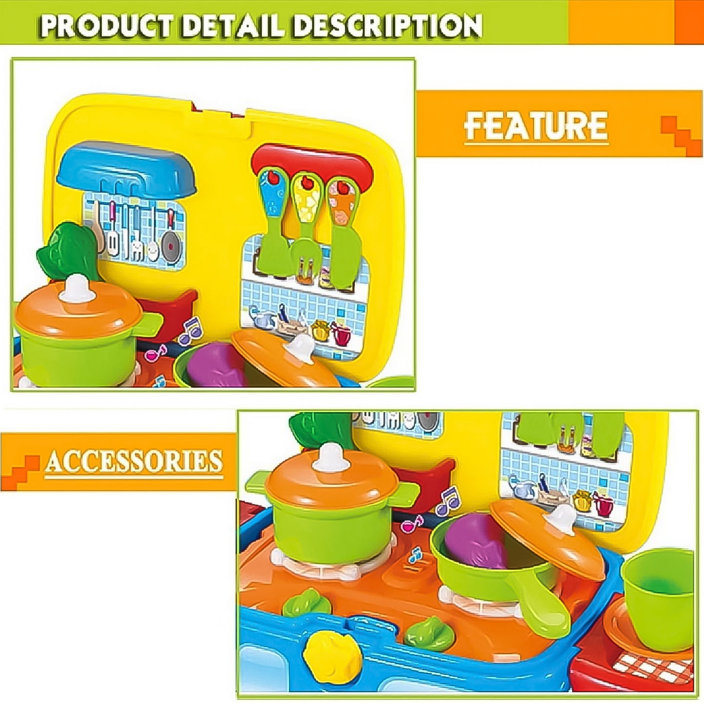 Kitchen Vehicle Set Toy For Kids Big Cooking (21 Pcs Set) - Happy Price - Image 5