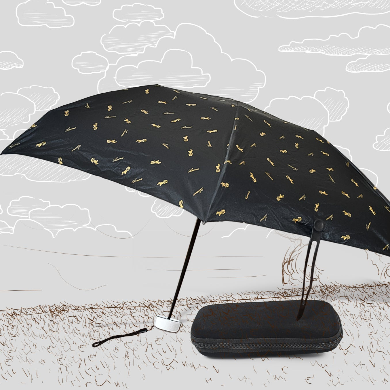 3-fold Umbrella Summer Sun And Rain Protectionfoldable Cute Umbrella Uv Protection Rain Sun Umbrella  Travel Accessories  Umbrella For Children Girls And Boys (1 Pc  With Zip Case) - Happy Price - Image 1
