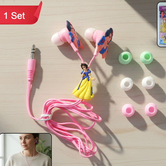 Cute Cartoon Wired In-Ear Earphones with 3.5mm Jack (1 Set) - Happy Price - Image 1