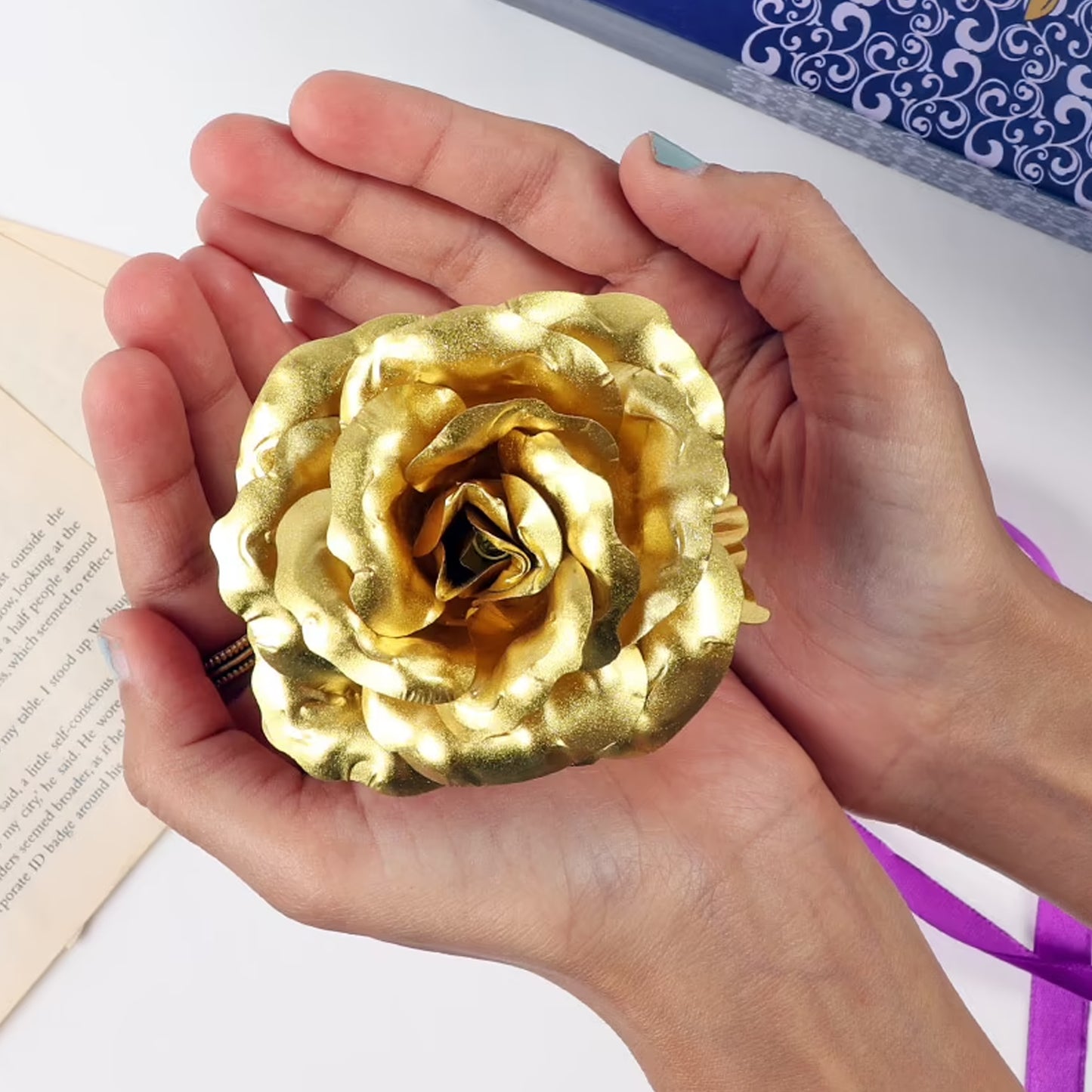 Luxury Decorative Gold Plated Artificial Golden Rose With Premium Box - Happy Price - Image 4
