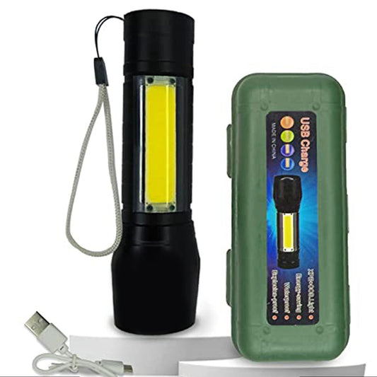 Mini Search Rechargeable Led Long Range Flashlight Emergency Light Torch - Happy Price - Image 1