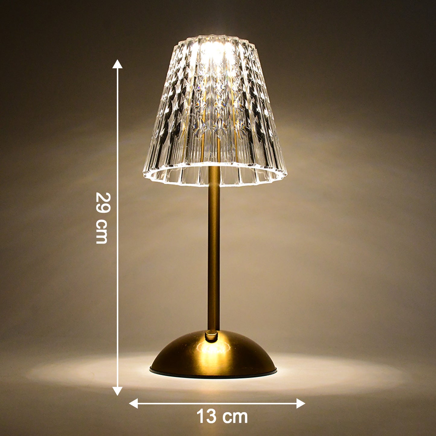 Elegant Crystal Table Lamp with USB Charging - Decorative LED Light for Home & Gifting - Happy Price - Image 3