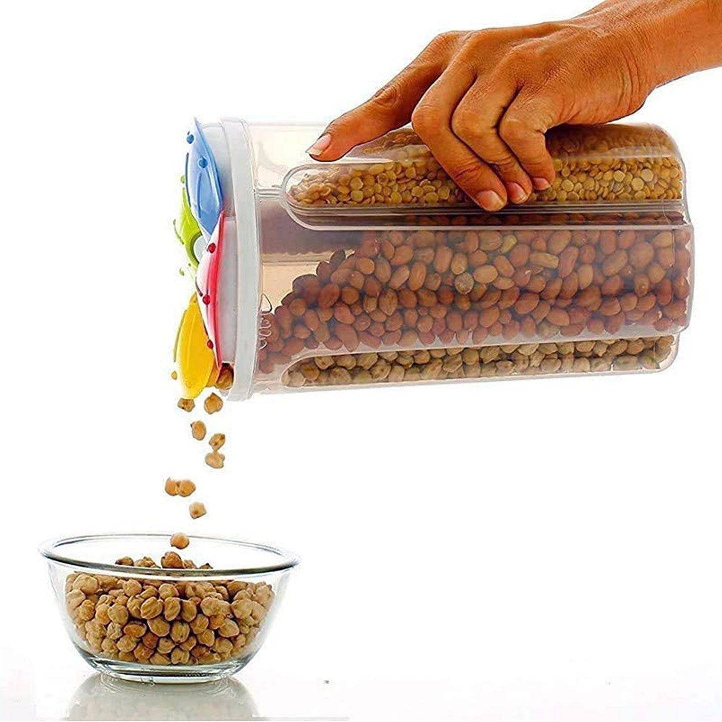 4 Section Storage Containers Airtight Transparent Food Plastic Storage Container - Happy Price - Image 3