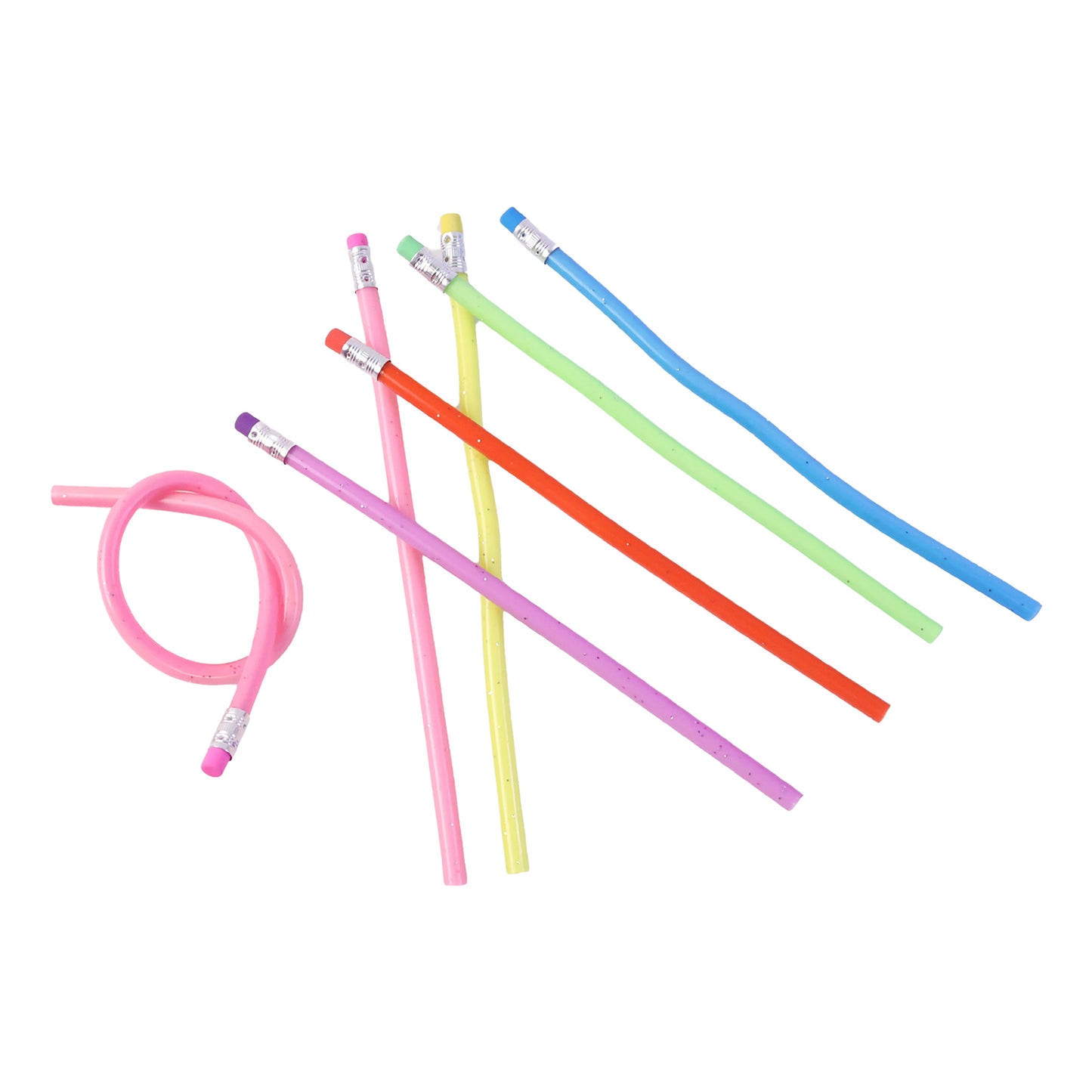 7 Pc Flexible Magic Pencils with Erasers - Colorful Soft Bendable Writing Tools - Happy Price - Image 4