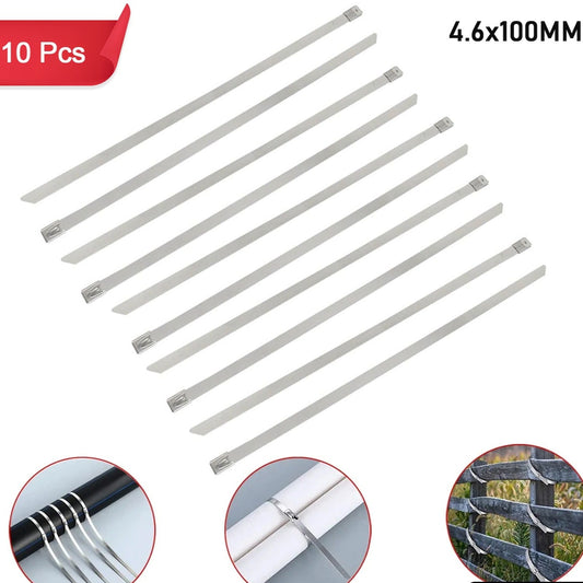 Stainless Steel Cable Tie  (4.6x100mm  10 Pcs Set) - Happy Price - Image 1