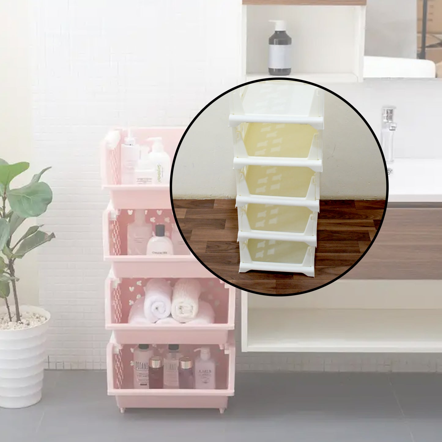 5 Layer Stackable Multifunctional Storagefor Clothes Foldable Drawer Shelf Basket Utility Cart Rack Storage Organizer Cart For Kitchen Pantry Closet Bedroom Bathroom Laundry (5 Layer 1 Pc) - Happy Price - Image 6
