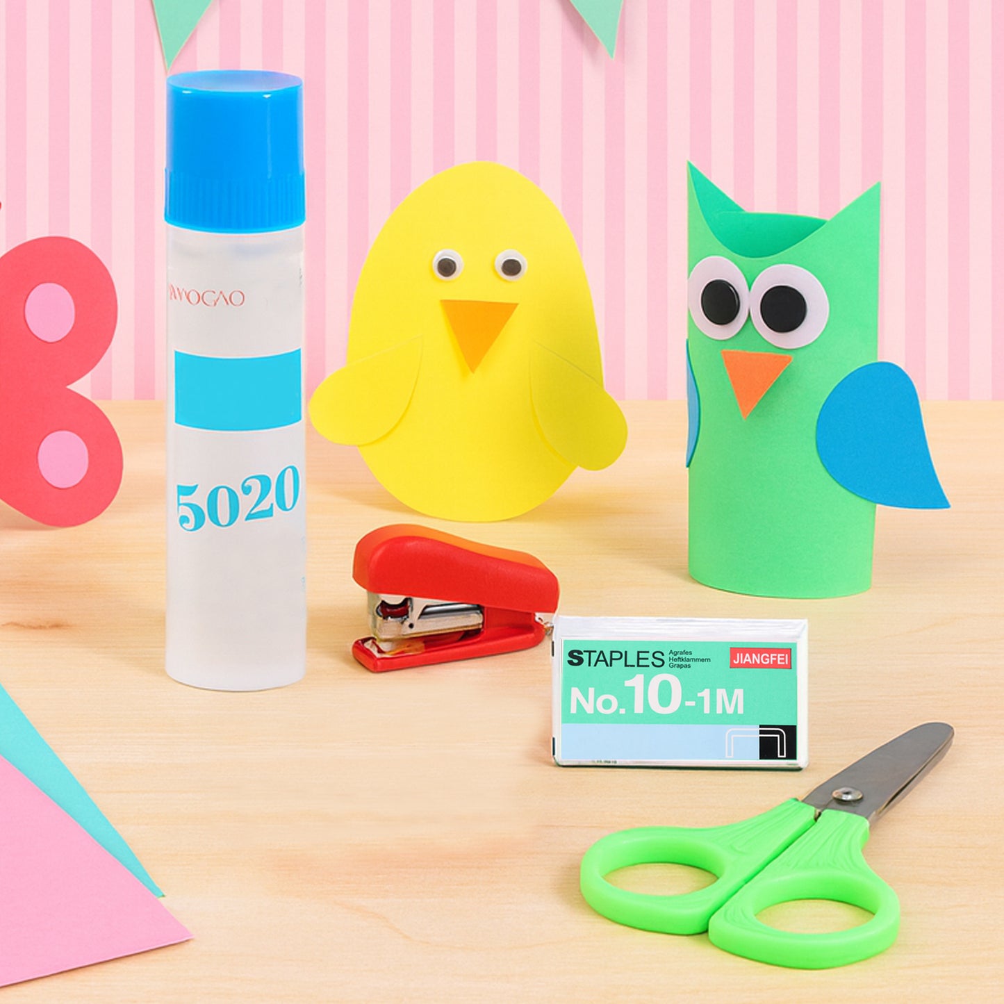 4 Pc Kids Craft & Stationery Set with Safety Scissors, Stapler, Glue & Staples - Happy Price - Image 7