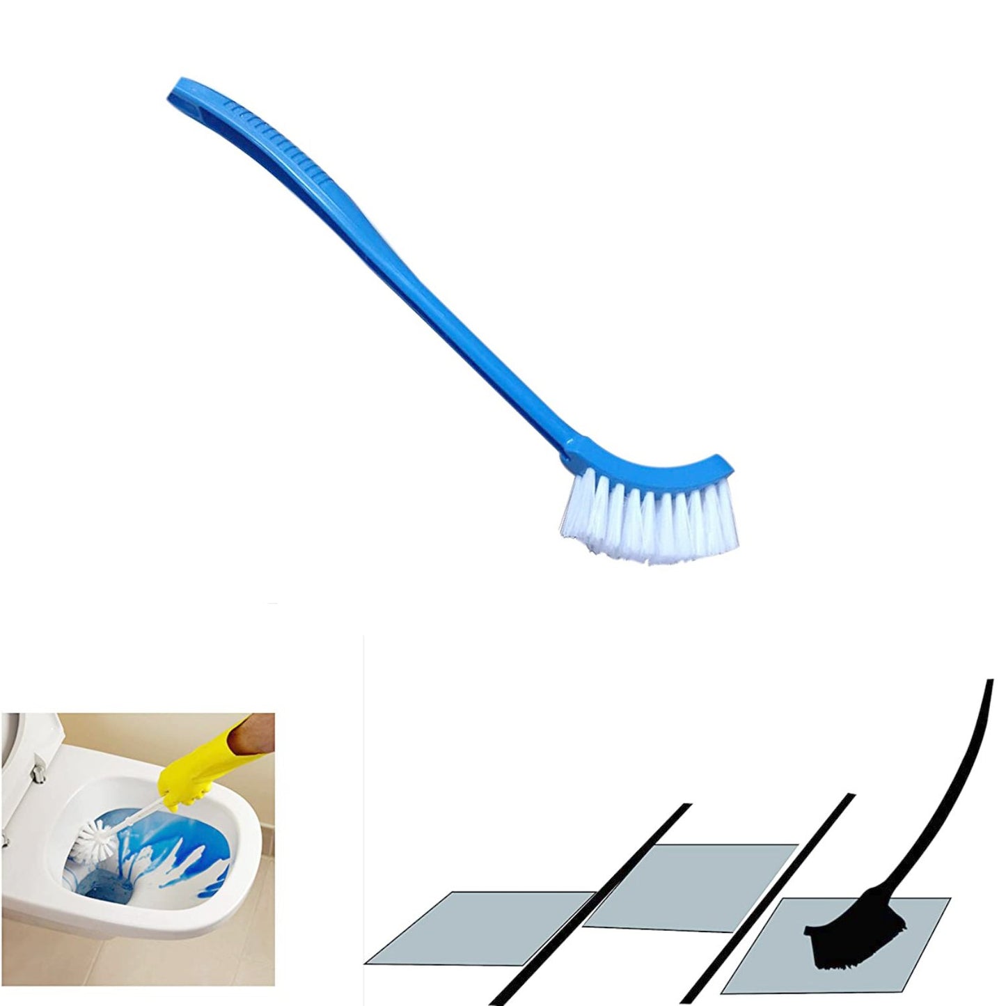 Single Sided Bristle Plastic Toilet Cleaning Brush - Happy Price - Image 2