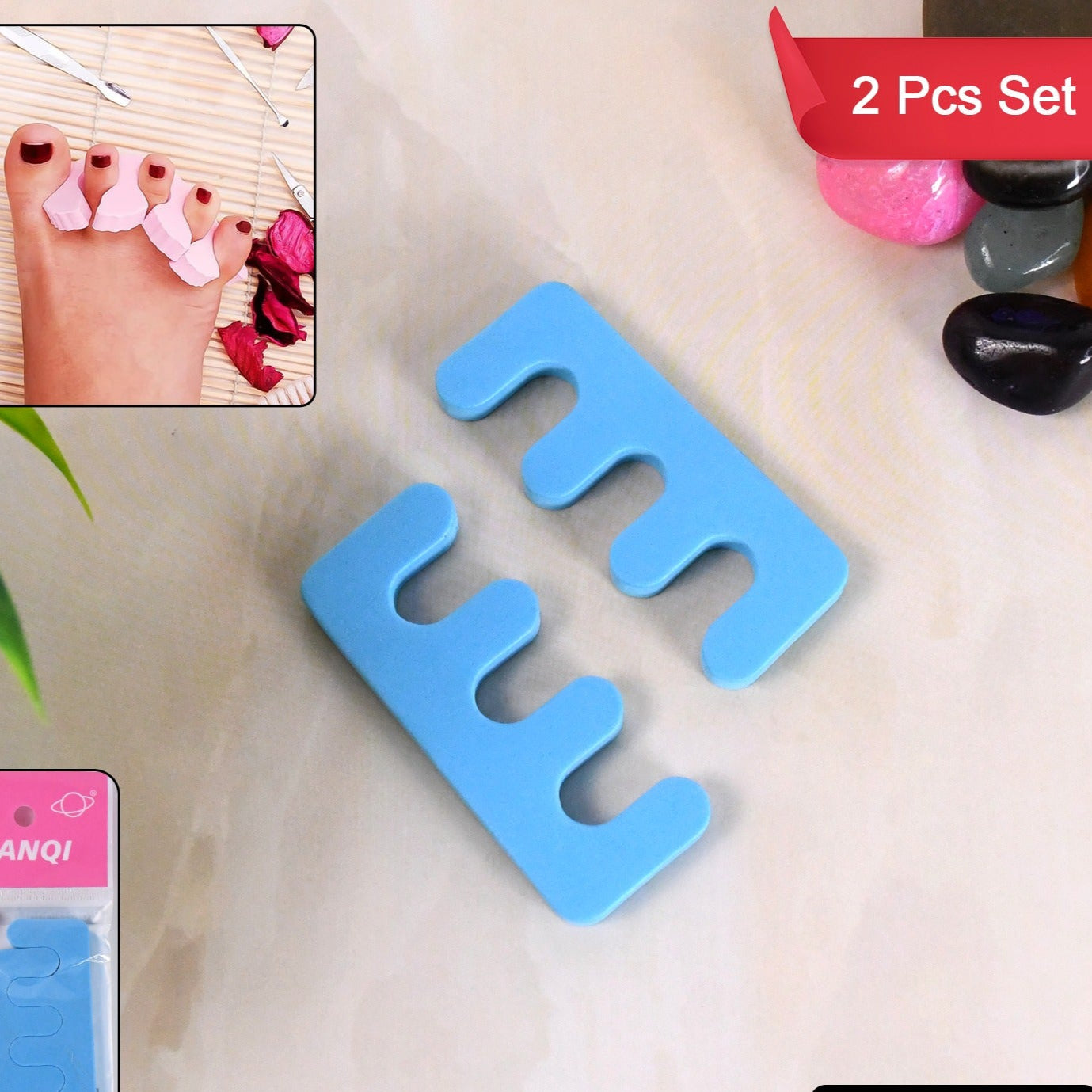 Toe Separators Toe Spacers Sponge Toe Stretcher Pedicures (1 Pair) - Happy Price - Image 1