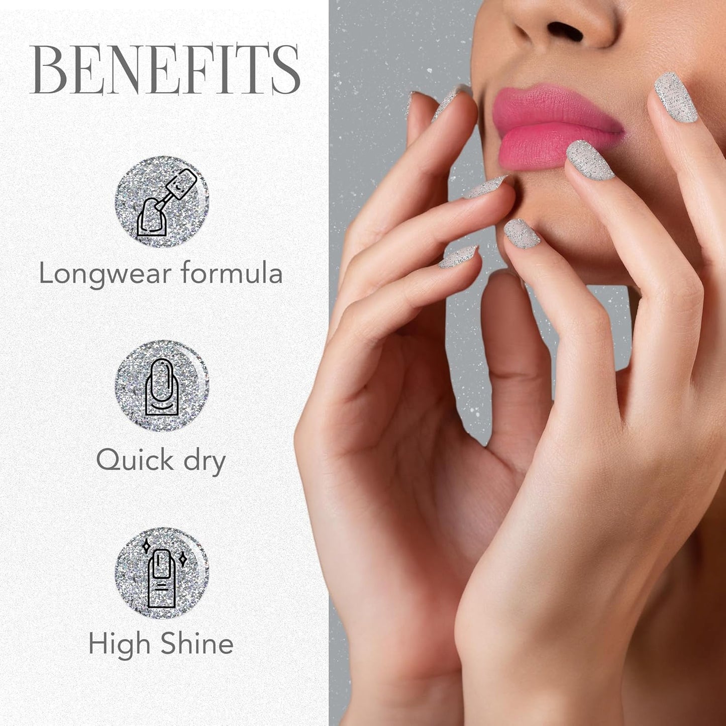 Silver Moonlight Glitter Nail Paint - 10 ML, 1 Pc - Happy Price - Image 4