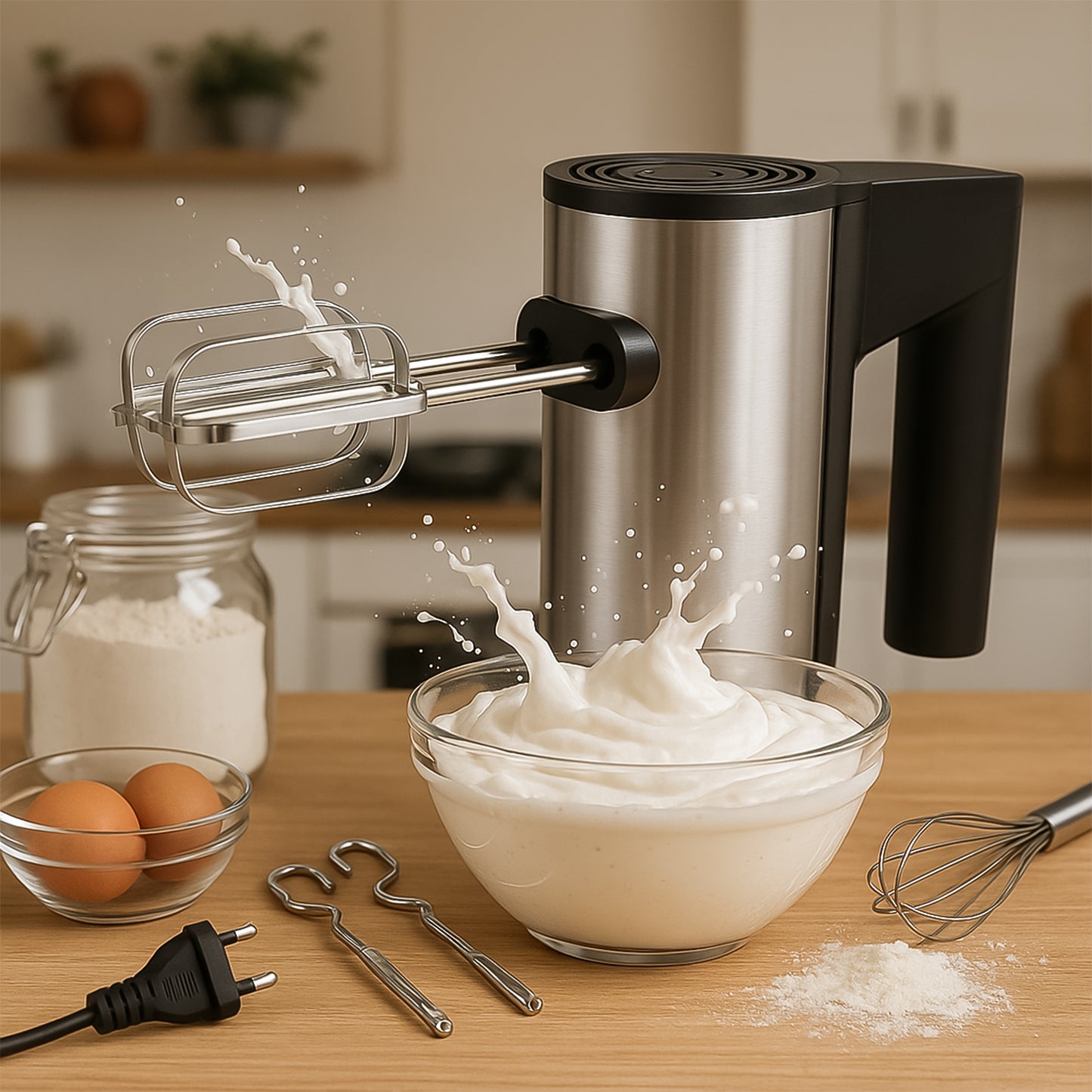 Orbit 450W Electric Hand Mixer with 5 Speeds & Turbo, Stainless Steel Attachments - 1 Pc - Happy Price - Image 4
